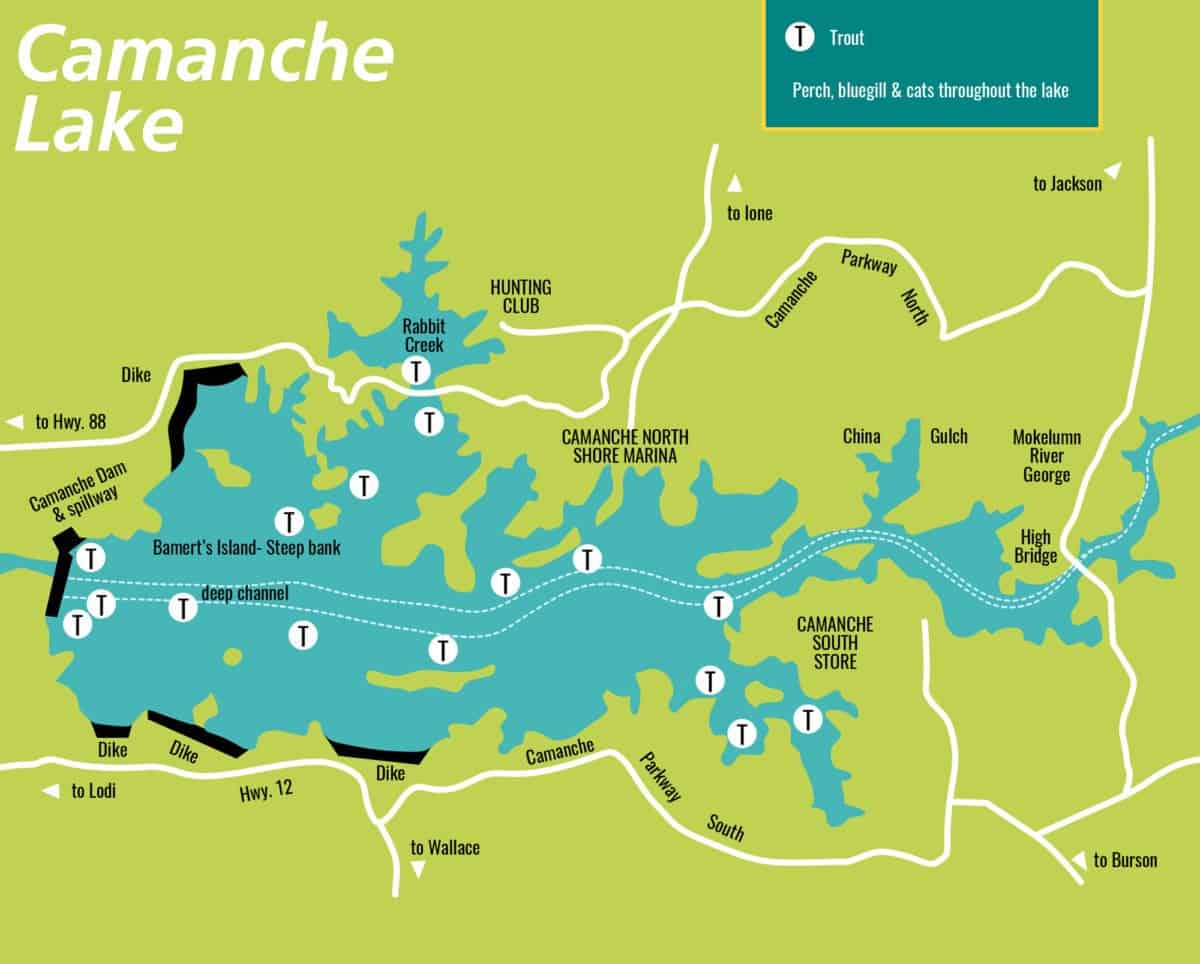 Lake Camanche Map: Your Guide to Recreation and Fishing | Paraiso Island