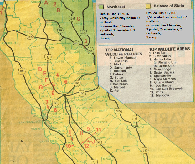 CALIFORNIA DUCK REFUGE MAPS