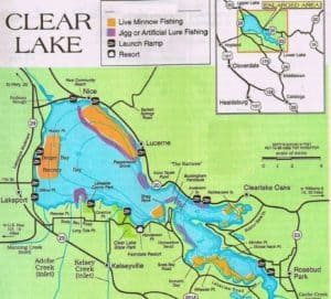 2016 Clear Lake California Bass Fishing Map, how to fish clear lake